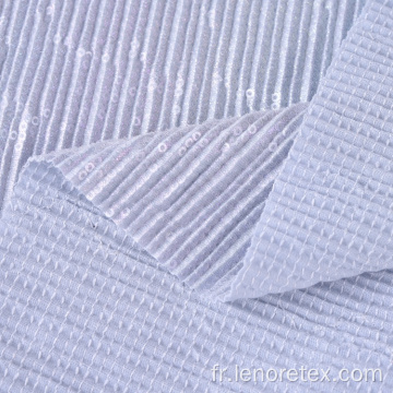 Tissu de broderie de jersey de paillettes métallisée en polyester rayon